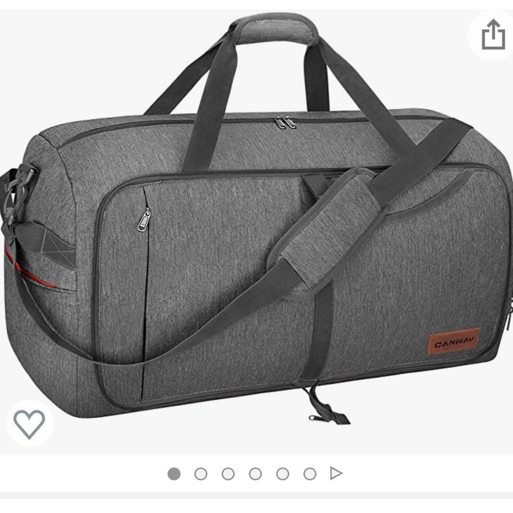 Grey duffel bag